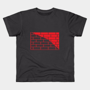 Brick wall black background design ,black and white Kids T-Shirt